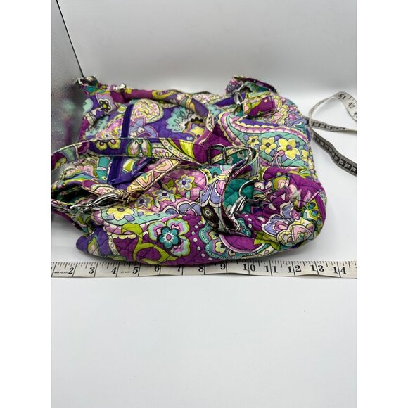 Vera Bradley Purple Paisley Convertible Backpack Purse With Adjustable Straps Zi - Picture 4 of 9